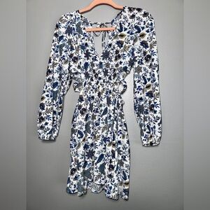 Floral Blue and White Dress